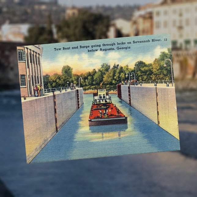 Carte Postale Écluse sur la rivière Savannah dans Augusta GA his (Créateur téléchargé)
