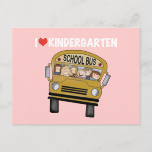 Carte Postale École Bus Love maternelle