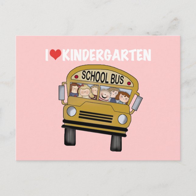 Carte Postale École Bus Love maternelle (Devant)