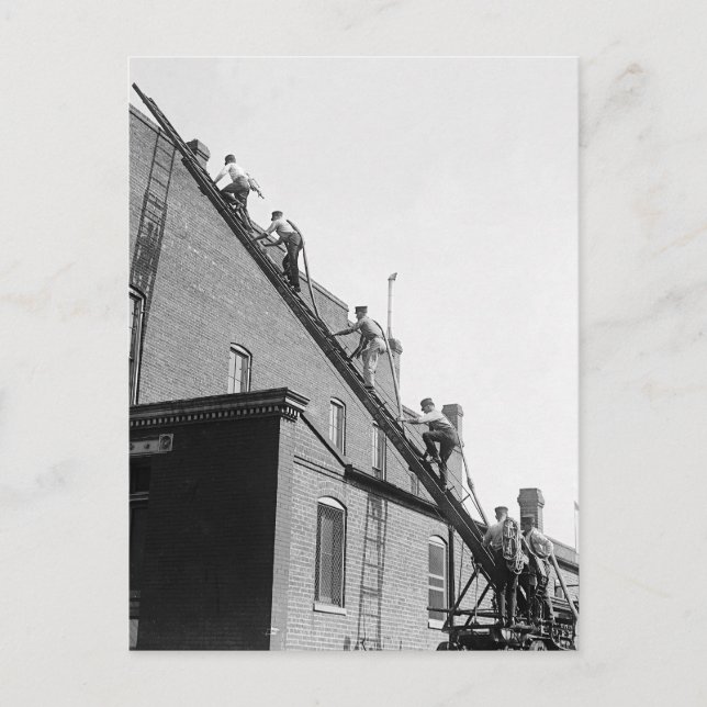 Carte Postale École de formation des pompiers, 1920 (Devant)