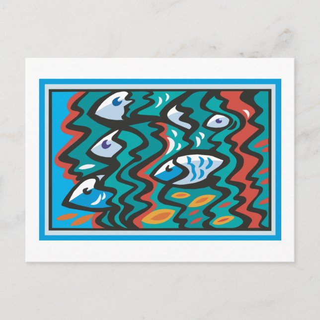Carte Postale École de poissons (Devant)