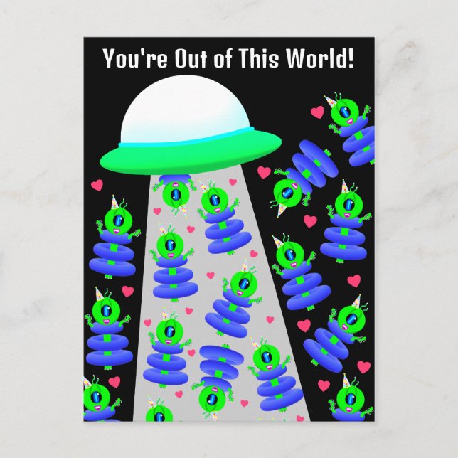 Carte Postale École Valentine avec aliens par Jo Images (Devant)