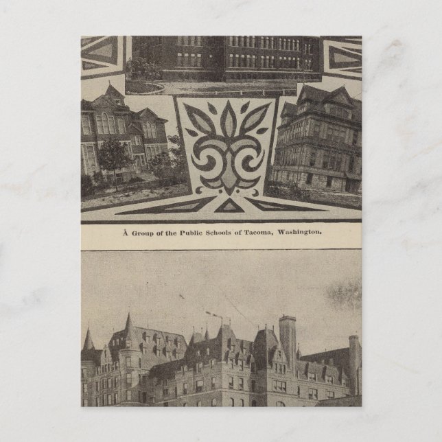Carte Postale Écoles, Tacoma, Laver (Devant)