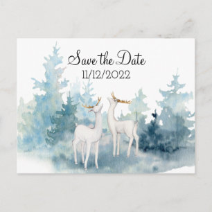 Carte Postale Économisez la date de mariage à l'aquarelle de cer