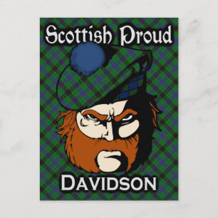 Carte postale écossaise Clan Davidson Tartan