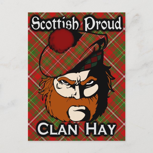 Carte postale écossaise Clan Hay Tartan (Devant)