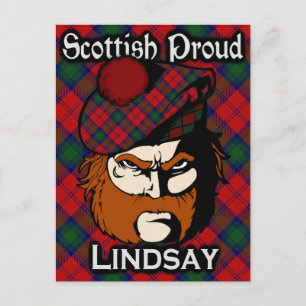 Carte postale écossaise Clan Lindsay Tartan