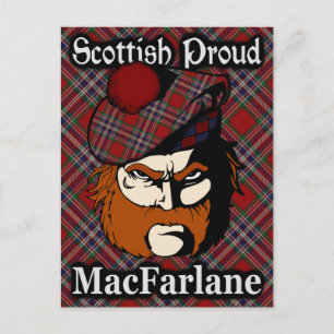 Carte postale écossaise Clan MacFarlane Tartan