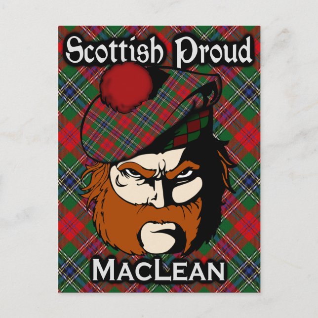 Carte postale écossaise Clan MacLean Tartan (Devant)