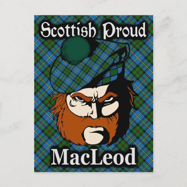 Carte postale écossaise Clan MacLeod Tartan (Devant)