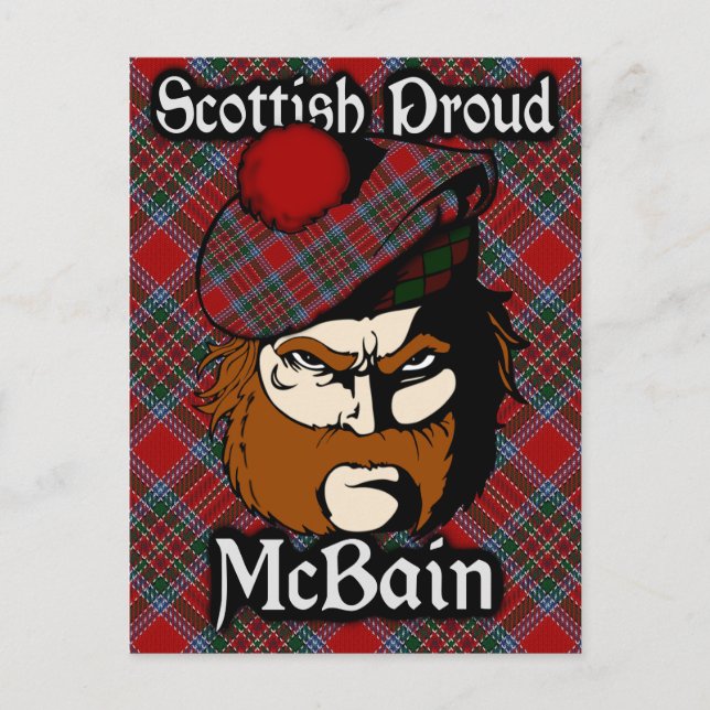 Carte postale écossaise Clan McBain MacBain Tartan (Devant)