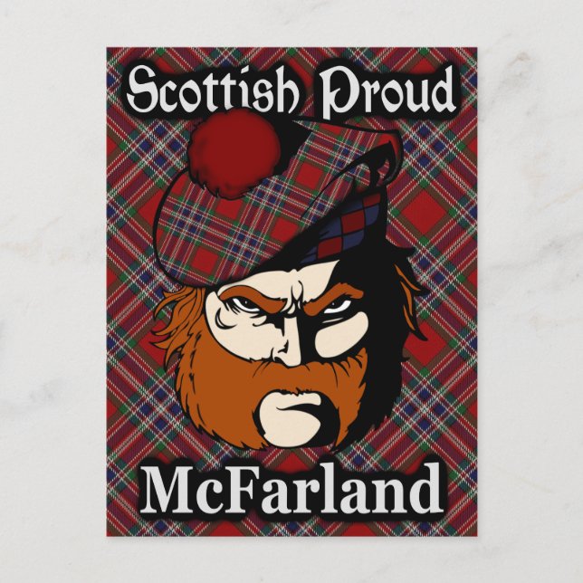 Carte postale écossaise Clan McFarland Tartan (Devant)