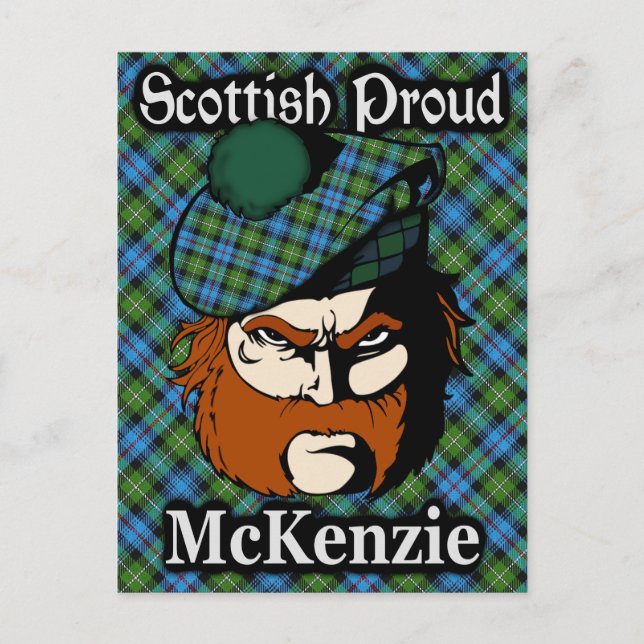 Carte postale écossaise Clan McKenzie Tartan (Devant)