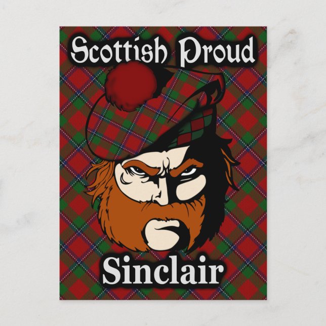 Carte postale écossaise Clan Sinclair Tartan (Devant)