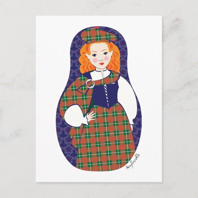 Carte postale écossaise Matryoshka (Devant)