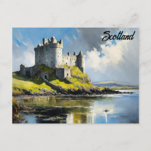 Carte Postale Écosse Château Écossais Aquarelle Voyage
