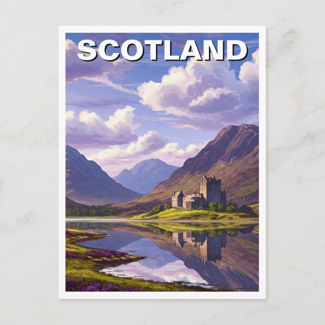 Carte Postale Écosse Highlands Château Voyage (Devant)