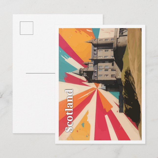 Carte Postale Ecosse Pop Art Voyage Illustration (Devant / Derrière)