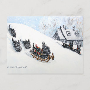 Carte Postale Ecosse Sledding Terriers