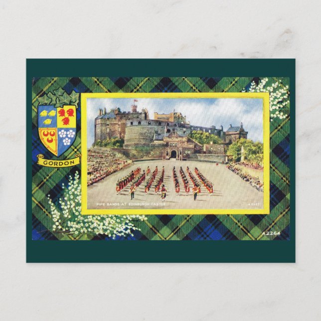 Carte Postale Ecosse vintage, Gordon, Château d'Édimbourg (Devant)