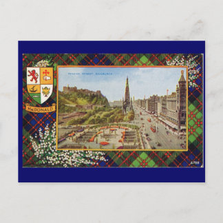 Carte Postale Ecosse vintage, MacDonald Tartan