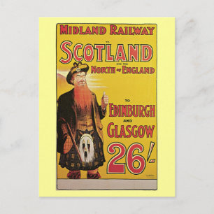 Carte Postale Ecosse vintage par train et imprimer