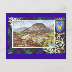 Carte Postale Ecosse vintage, tartan Mackenzie, Ballater
