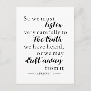 Carte Postale écouter la vérité hébreux chrétiens