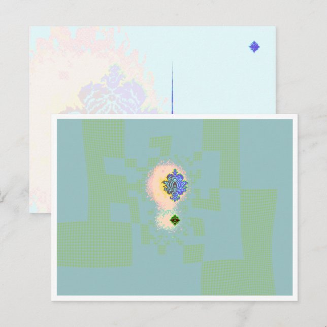 Carte postale écran déformé avec bordure (Devant / Derrière)