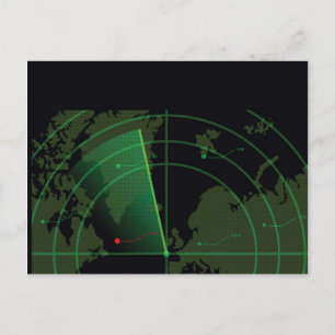 Carte Postale Écran radar rétro