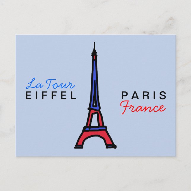 Carte Postale écrire sur Paris France (Devant)