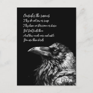 Carte Postale Écriture biblique Luc 12:24