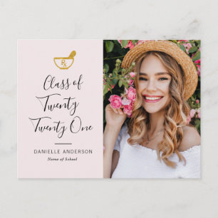 Carte Postale Écriture blanche groupe de pharmacie faire-part in