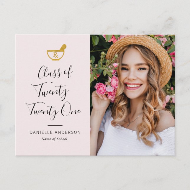 Carte Postale Écriture blanche groupe de pharmacie faire-part in (Devant)