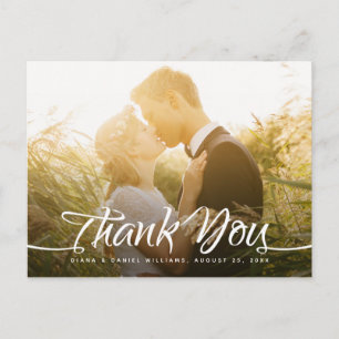 Carte Postale Écriture calligraphique de remerciement de mariage
