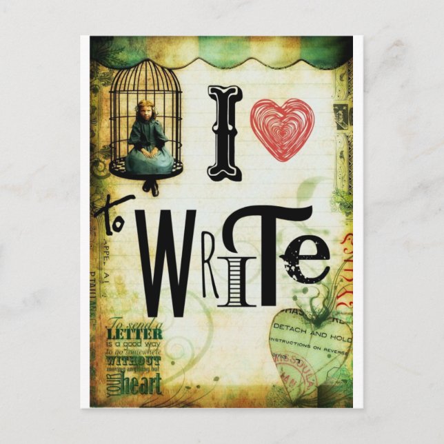 Carte Postale Écriture d'amour (Devant)