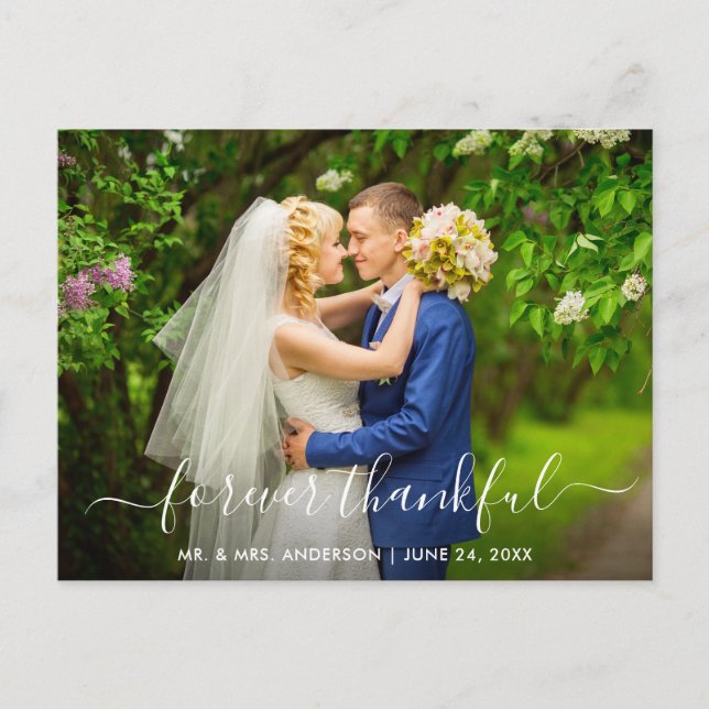 Carte Postale Écriture de mariage tendance moderne pour toujours (Devant)