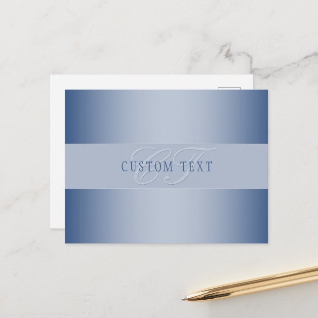 Carte Postale Écriture de script de monogramme élégant modifiabl (Devant/Arrière en situation)