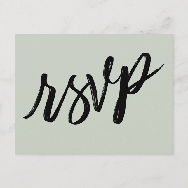 Carte Postale Écriture décontractée Gras Sage Vert RSVP (Devant)