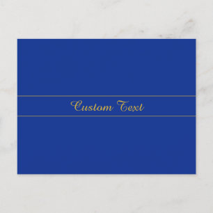 Carte Postale Écriture dorée élégante sur fond bleu marine