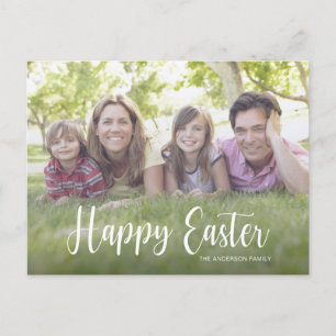 Carte Postale Écriture élégante Photo Joyeuses Pâques