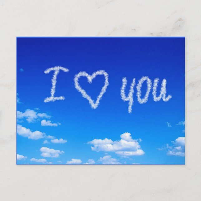Carte Postale écriture "Je t'aime" dans le ciel (Devant)