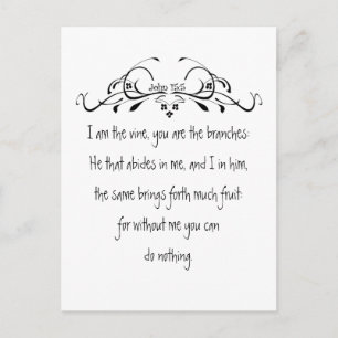 Carte Postale Écriture, Jean 5:15 Je suis la Vigne