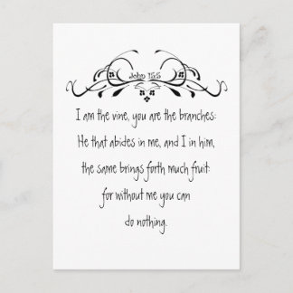 Carte Postale Écriture, Jean 5:15 Je suis la Vigne
