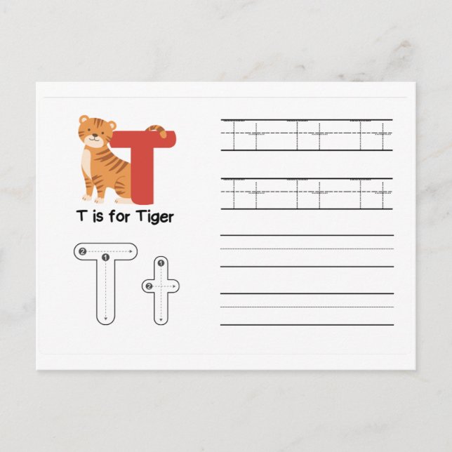 Carte Postale Écriture manuscrite FlashCards pour la maternelle  (Devant)