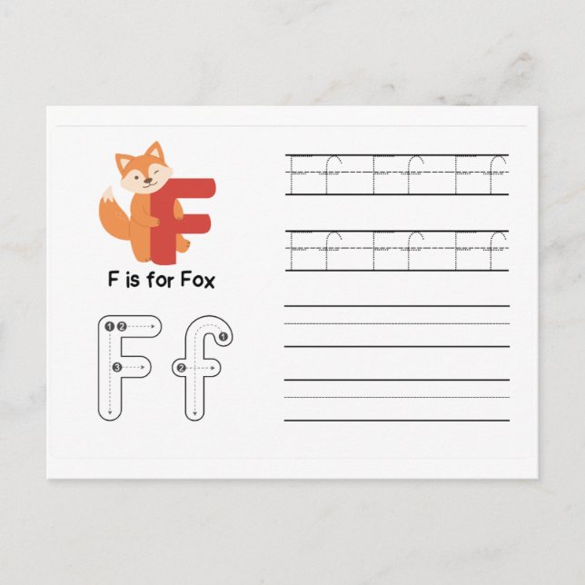 Carte Postale Écriture manuscrite FlashCards pour la maternelle  (Devant)