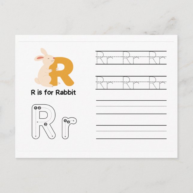 Carte Postale Écriture manuscrite FlashCards pour la maternelle  (Devant)