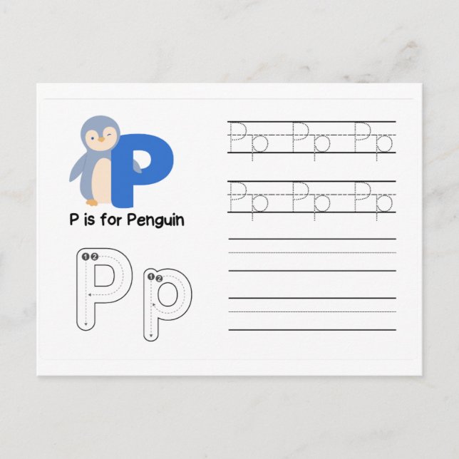 Carte Postale Écriture manuscrite FlashCards pour la maternelle  (Devant)