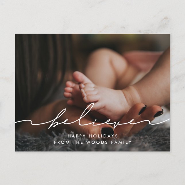 Carte Postale Écriture manuscrite moderne Croire photo (Devant)