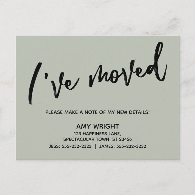 Carte Postale Écriture manuscrite Simple J'ai déplacé la typogra (Devant)